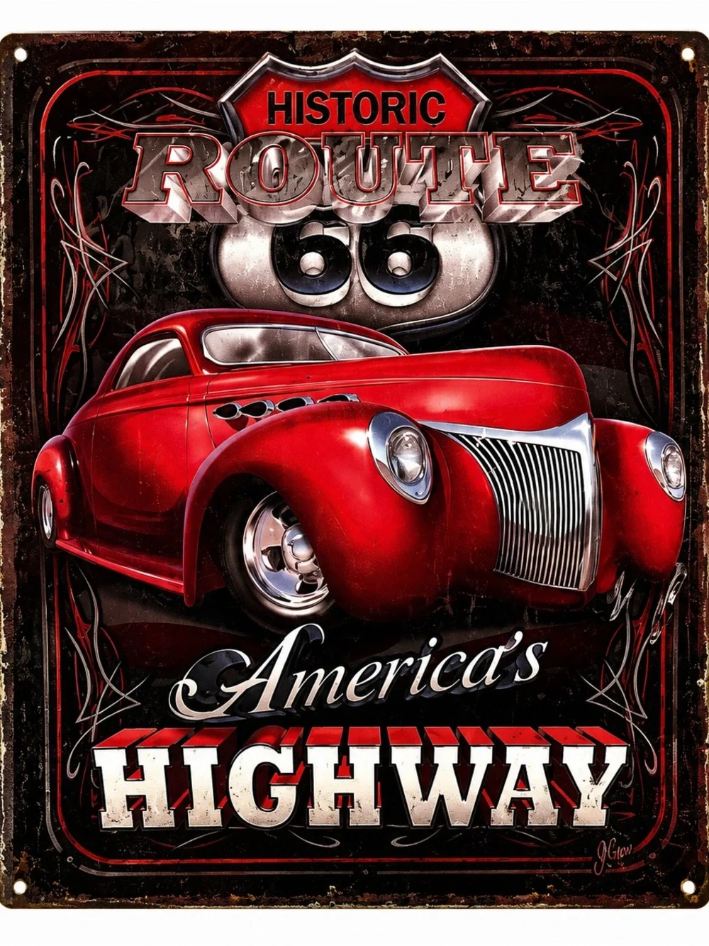 NEW America’s Highway Route 66 Metal Sign